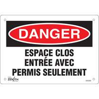"Espace clos" Sign, 7" x 10", Plastic, French D. Morneault & Fils