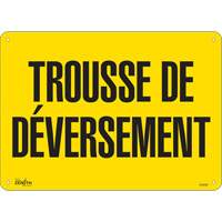 "Trousse de d&eacute;versement" Sign, 10" x 14", Plastic, French D. Morneault & Fils