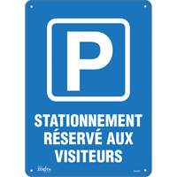 "Stationnement r&eacute;serv&eacute; aux visiteurs" Sign, 10" x 14", Plastic, French with Pictogram D. Morneault & Fils