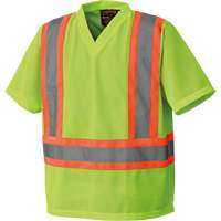 5993P T-shirt de s&eacute;curit&eacute; en maille, Polyester, Petit, Jaune lime haute visibilit&eacute; D. Morneault & Fils