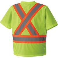5993P T-shirt de s&eacute;curit&eacute; en maille, Polyester, Petit, Jaune lime haute visibilit&eacute; D. Morneault & Fils