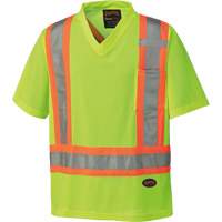 6989 Chandail pour la circulation en micromaille, T-petit, Jaune lime haute visibilit&eacute; D. Morneault & Fils