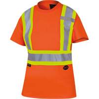 6948 T-shirt de s&eacute;curit&eacute; en il-de-perdrix pour femme, Polyester, T-petit, Orange haute visibilit&eacute; D. Morneault & Fils
