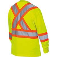 6969 Chandail de s&eacute;curit&eacute; &agrave; manches longues en il-de-perdrix pour femme, Polyester, T-petit, Jaune lime haute visibilit&eacute; D. Morneault & Fils