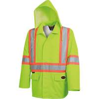 5628 The Rock  Waterproof Safety Jacket, Polyester/Polyurethane, High Visibility Lime-Yellow, Small D. Morneault & Fils