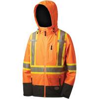 5220 Softshell Waterproof Premium  Safety Jacket, Polyester, High Visibility Orange, 2X-Large D. Morneault & Fils