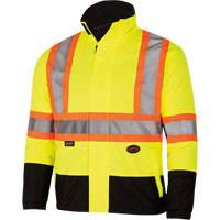 5771 Waterproof Reversible Safety Jacket, Polyester/Polyurethane, High Visibility Lime-Yellow, Small D. Morneault & Fils