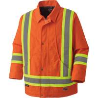 5537A Quilted Duck Safety Parka, High Visibility Orange, Small D. Morneault & Fils