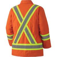 5537A Quilted Duck Safety Parka, High Visibility Orange, Small D. Morneault & Fils