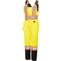 5041BBW Women's High-Visibility Waterproof Safety Overalls, Polyester, X-Small, Black/High Visibility Lime-Yellow D. Morneault & Fils