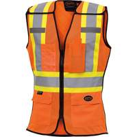 486 Women's High-Visibility Safety Tear-Away Vest, High Visibility Orange, X-Small, Polyester D. Morneault & Fils
