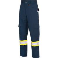 7764 FR-Tech&reg; High Visibility 88/12 FR/Arc Rated Safety Cargo Pants, 30, x 32, Navy Blue D. Morneault & Fils