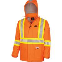 5884 Flash-Gard&reg; FR/Arc-Rated Waterproof Jacket with Hood, Small, High Visibility Orange, 51 cal/cm² D. Morneault & Fils