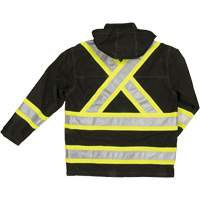 Ripstop Safety Rain Jacket, Polyester, X-Small, Black D. Morneault & Fils