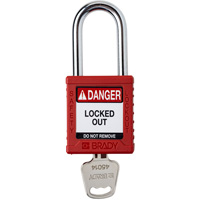 Velocity Lockout Padlock, Red, Keyed Different, Nylon, 1-1/2" Width D. Morneault & Fils