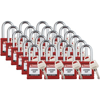 Velocity Lockout Padlocks, Red, Keyed Different, Nylon, 1-1/2" Width D. Morneault & Fils