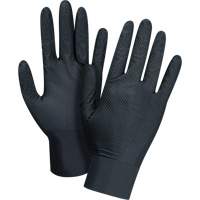 Heavyweight Tactile Grip Examination Gloves, Large, Nitrile, 8-mil, Powder-Free, Black D. Morneault & Fils