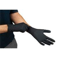 Heavyweight Tactile Grip Examination Gloves, Large, Nitrile, 8-mil, Powder-Free, Black D. Morneault & Fils