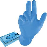 Gants jetables, 3T-Grand, Nitrile, 8 mils, Sans poudre, Bleu D. Morneault & Fils