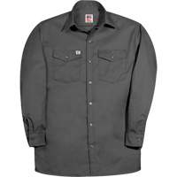 Premium Long-Sleeve Work Shirt, Men's, Small, Charcoal D. Morneault & Fils