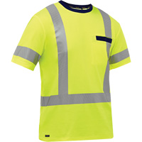 Bisley&reg; X-Back Short Sleeve Shirt, Poly-Cotton, Small, High Visibility Lime-Yellow D. Morneault & Fils