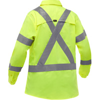 Bisley&reg; X-Back Women's Long Sleeve Work Shirt with X-Airflow, Poly-Cotton, Small, High Visibility Lime-Yellow D. Morneault & Fils