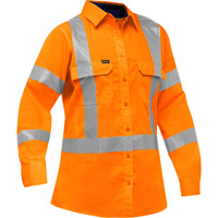 Bisley&reg; X-Back Women's Long Sleeve Work Shirt with X-Airflow, Poly-Cotton, Small, High Visibility Orange D. Morneault & Fils