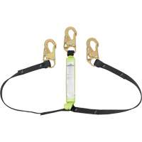 SA-64000-4 Shock Absorbing Lanyard, 4', Snap Hook Center, Snap Hook Leg Ends, Polyester D. Morneault & Fils