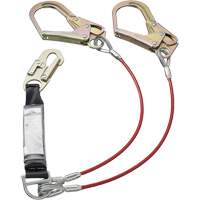 SA-55522-4 PVC-Coated Shock Absorbing Lanyard, 4', Form Hook Center, Snap Hook Leg Ends, Galvanized Steel D. Morneault & Fils