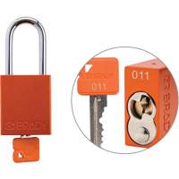 Cadenas de verrouillage de s&eacute;curit&eacute; Velocity Plus, Orange, Cl&eacute;s identiques, Aluminium, Largeur de 1-1/2" D. Morneault & Fils