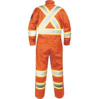 Fire-Resistant Coverall with High-Visibility Bands, Size Small, Orange D. Morneault & Fils