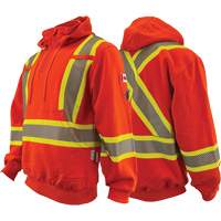 Atlas Guardian&reg; FR/AR Quarter-Zip Hoodies, Men's, X-Small, High Visibility Orange, 18 cal/cm² D. Morneault & Fils