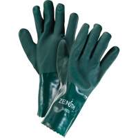 Double Dipped Green Gloves, 12" L, PVC, Cotton Jersey Inner Lining, 70-mil D. Morneault & Fils