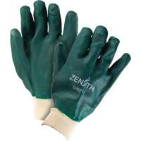 Double Dipped Green Gloves, 10" L, PVC, Cotton Jersey Inner Lining, 70-mil D. Morneault & Fils