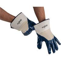 Heavyweight Safety Cuff Gloves, 11/2X-Large, Nitrile Coating, Cotton Shell D. Morneault & Fils
