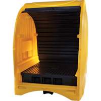 Palette contre les d&eacute;versements &agrave; couvercle dur pour 4 barils, 68,11" lo x 61,61" la x 83,07" h, Capacit&eacute; de charge 1433 lb D. Morneault & Fils