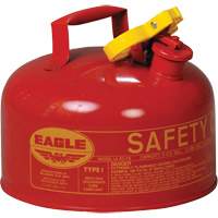 Safety Can for Flammables, Type I, Galvanized Steel, 2 US gal., Red, FM Approved/UL/ULC Listed D. Morneault & Fils
