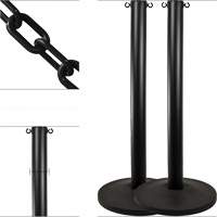 Industrial Stanchion Kit with Plastic Chain, 37" High, Black D. Morneault & Fils