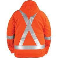 High-Visibility Wind Resistant Zip-Front Sweatshirt with DetachableHood, Men's, Small, High Visibility Orange, 27.7 cal/cm² D. Morneault & Fils
