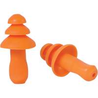 SEALTEC TipGrip Orange TPR Triple-Flange Reusable Earplugs, Uncorded, Bulk - Box, 26 dB dB NRR, One-Size D. Morneault & Fils