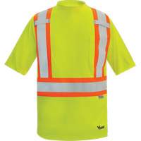 Viking&reg; Safety Bamboo Lined T-shirt, Polyester, X-Large, High Visibility Lime-Yellow D. Morneault & Fils