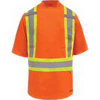 Viking&reg; Safety Bamboo Lined T-shirt, Polyester, 2X-Large, High Visibility Orange D. Morneault & Fils