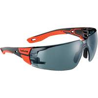 RUSH+ 2.0 M/L Safety Glasses with Black & Red Frame, Smoke Lens, Anti-Fog/Anti-Scratch, ANSI Z87+ D. Morneault & Fils