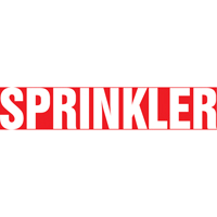 "Sprinkler" Pipe Marker, Self-Adhesive, 1" H x 8" W, White on Red D. Morneault & Fils