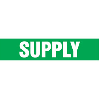 "Supply" Pipe Markers, Self-Adhesive, 4" H x 24" W, White on Green D. Morneault & Fils