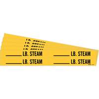 Marqueurs de tuyau avec espace vierge suivi de LB. Steam, Autocollant, 1-1/8" h x 7" la, Noir sur jaune D. Morneault & Fils