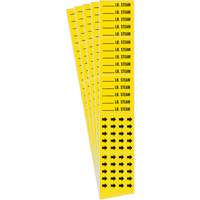 Marqueur de tuyau avec espace vierge suivi de LB. Steam, Autocollant, 2-1/4" h x 2-3/4" la, Noir sur jaune D. Morneault & Fils