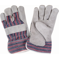 Gants d'ajusteur rugueux, Grand, Paume en Cuir de vache refendu, Doublure en Coton D. Morneault & Fils