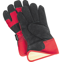 Gants d'ajusteur doubl&eacute;s pour l'hiver &agrave; chaleur sup&eacute;rieure, Grand, Paume en Cuir de vache refendu, Doublure en Thinsulate D. Morneault & Fils