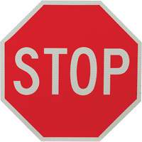 Double-Sided "Stop/Slow" Traffic Control Sign, 18" x 18", Aluminum, English D. Morneault & Fils